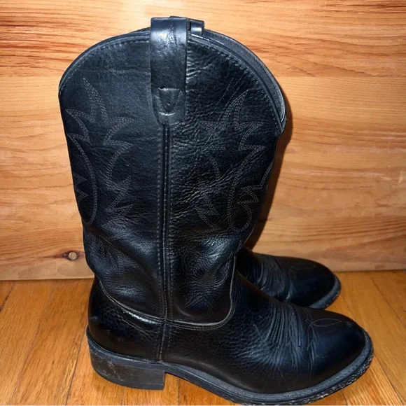 Double H Work Western Boot 150 Plus Abrasion Black Block Heel Work Boots 10.5 Men main image 2
